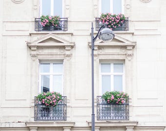 Paris Photograph - Windows on Paris, Travel Photography, Large Wall Art, Neutral French Home Decor, Architecture Fine Art Photo