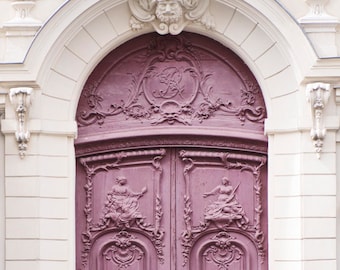Paris Photography - Purple Door in Saint Germain, Paris Architecture Photography, Fine Art Photograph, French Home Decor, Large Wall Art