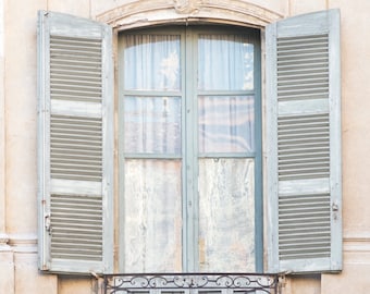 France Travel Photography, Romantic Window in Aix en ProvenceFrench Home Decor, Europe Fine Art Photograph, Large Wall Art