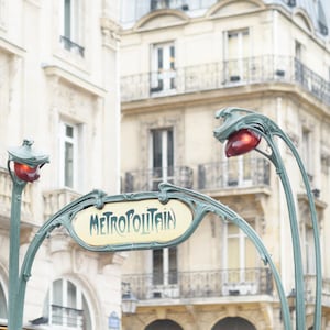 Paris Photography - Le Metro, Saint-Michel, Vertical, Paris Architectural Detail, Large Wall Art, French Home Decor