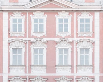 Prague Travel Photography - The Pink Facade, Prague, Czech Republic, Architecture Photography, Large Wall Art, Urban Home Decor