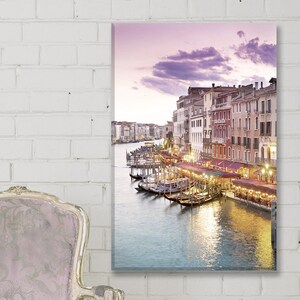 Venice Photo on Canvas, Sunset at the Rialto, Venice, Italy Fine Art Gallery Wrapped Canvas, Large Wall Art
