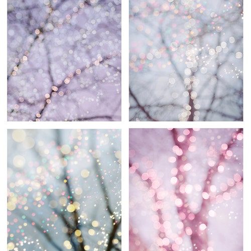 Pastel Fairy Lights Photo Set Four Fine Art Photographs Etsy