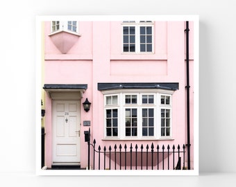 London Photography - A Pink Welcome to Knightsbridge, 5x5 Paris Fine Art Photograph, London Home Decor, Wall Art, London Gallery Wall