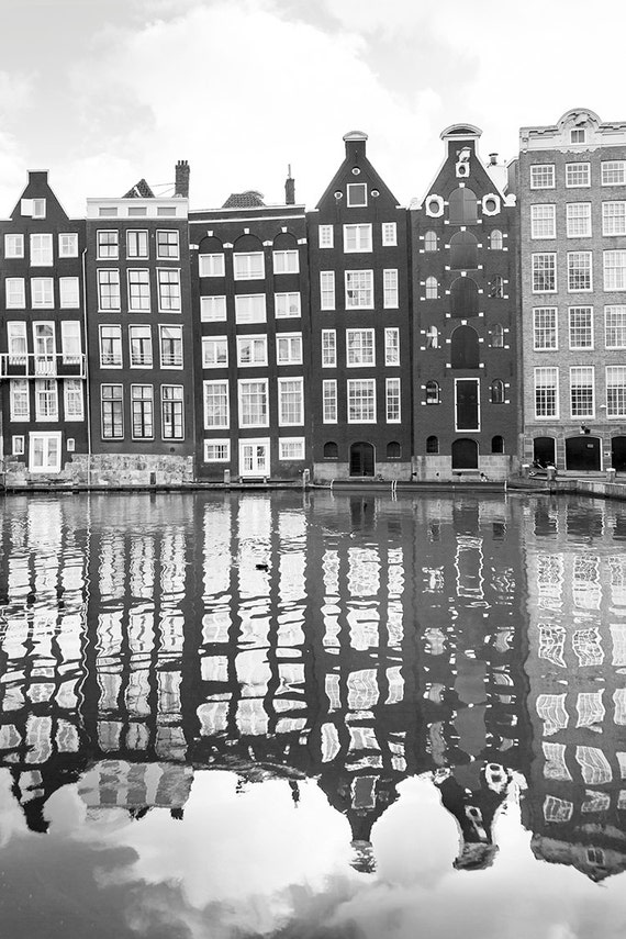 Amsterdam Photography - Damrak Reflections, Crooked Houses
