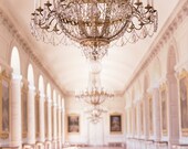 Paris France Photography, Chandelier in Le Grand Trianon, Versailles, Gold French Home Decor, Large Wall Art, Paris Decorative Art