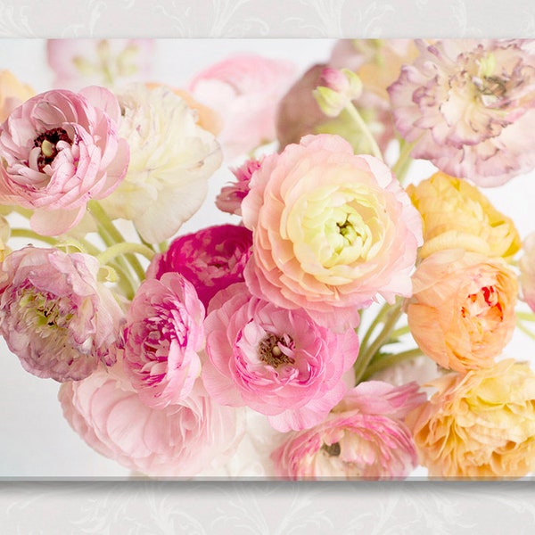 Todos los colores, Ranunculus Naturaleza Bellas Artes Fotografía en la galería de lienzo envuelto, Arte floral, decoración del hogar