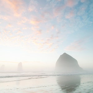 Coastal Photograph - Cannon Beach, Oregon, Beach Decor, Teal Landscape Photograph, Large Wall Art