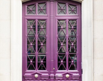 Paris Photography - Plum Door, Architecture Photography, Travel Fine Art Photograph, French Home Decor, Large Wall Art, Gallery Wall