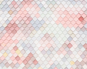 London Photograph - Pastel Tiled Wall, Abstract Pastel Decor, England Fine Art Photograph, Kitchen Home Decor, Large Wall Art