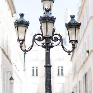Paris Photography - Lamp Post on Place Furstenberg, Architecture Photography, Travel Photograph, Neutral French Home Decor, Large Wall Art