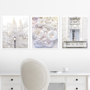 New York City Fine Art Photography Collection –  New York in White, Cherry Blossoms, Roses, Travel Photography, Gallery Wall, Large Wall Art