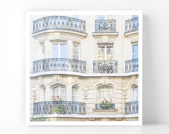 Paris Photography - Curved Balconies, 5x5 Paris Fine Art Photograph, French Home Decor, Wall Art, Paris Gallery Wall