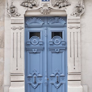 Paris Photography - Ornate Blue Door, Architecture Photography, France Travel Fine Art Photograph, French Home Decor, Large Wall Art