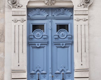 Paris Photography - Ornate Blue Door, Architecture Photography, France Travel Fine Art Photograph, French Home Decor, Large Wall Art