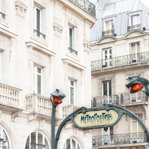 Paris Photography - Le Metro, Saint-Michel Paris Architectural Detail, Large Wall Art, French Home Decor
