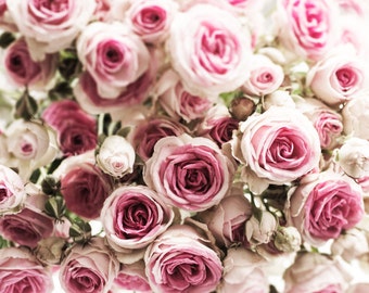 Paris Photograph - Roses in Paris Flower Shop, Romantic French Home Decor, Large Wall Art