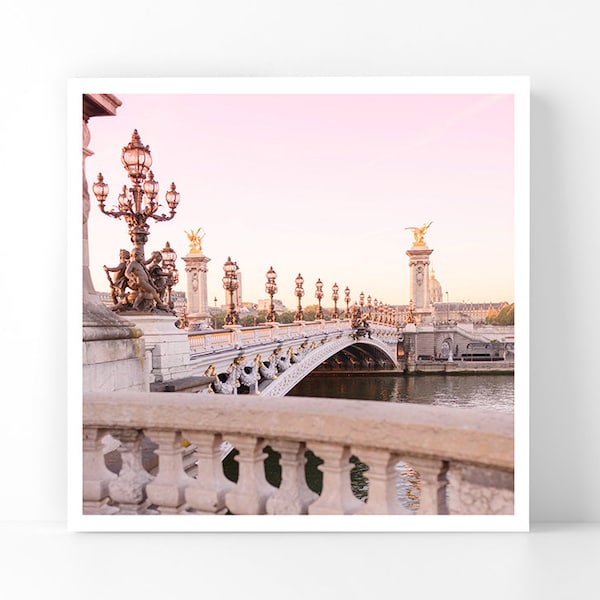 Paris Photography - NEW! Alexandre III Bridge at Dawn, 5x5 Paris Fine Art Photograph, French Home Decor, Wall Art, Paris Gallery Wall