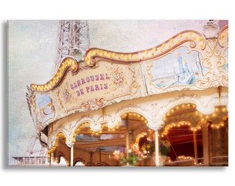 Paris Photo on Canvas, Carrousel de Paris, Nursery Decor, Photo on Canvas, Large Wall Art