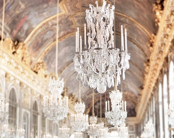 Versailles Photography, Paris Home Decor, Hall of Mirrors, Chandeliers, French Wall Decor, Large Wall Art