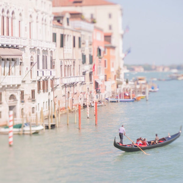 Venice Photography - The Gondolier, Grand Canal, Blue Sea, Italy Wall Decor, Travel Wall Art, Large Wall Art