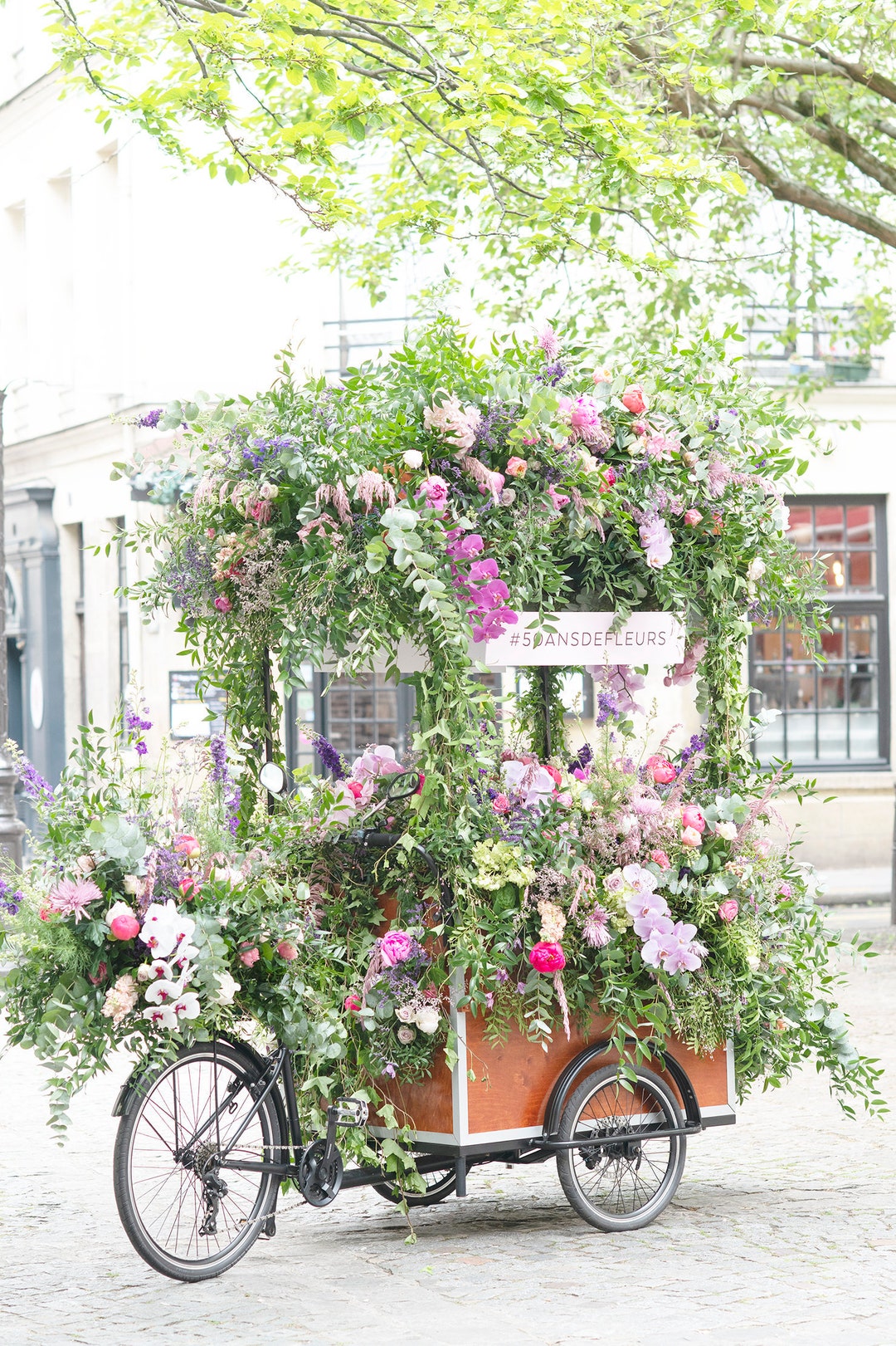 Paris Photography - Paris Flower Cart, Travel Photograph, Neutral