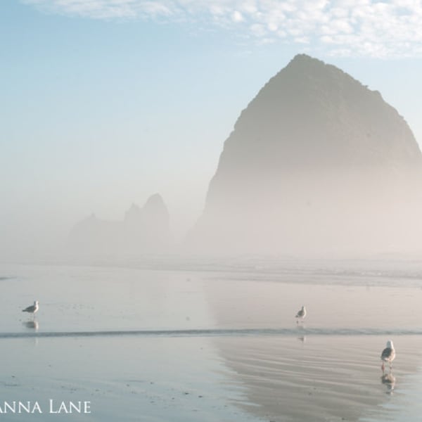 Ocean Photography - Cannon Beach, Oregon, Haystack Rock, Waves, Mist, Sea, Summer, Fine Art Photograph, Wall Decor