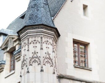 Paris Photography - Turret in le Marais, Paris Architecture, Neutral Urban Decor, French Decor, Large Wall Art