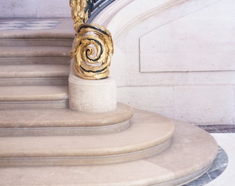 Paris Photography - Versailles Staircase, Neutral, Gold Home Decor, Elegant Travel Photograph, French Wall Decor