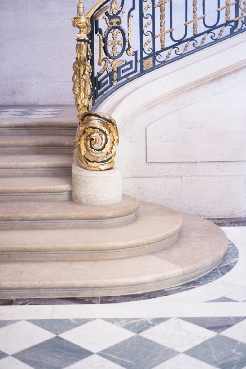 Paris Photography - Versailles Staircase, Neutral, Gold Home Decor ...