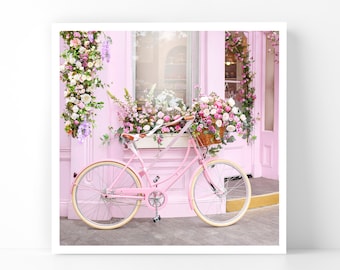 London Photography - The Flower Bicycle, 5x5 London Fine Art Photograph, London Home Decor, Wall Art, London Gallery Wall