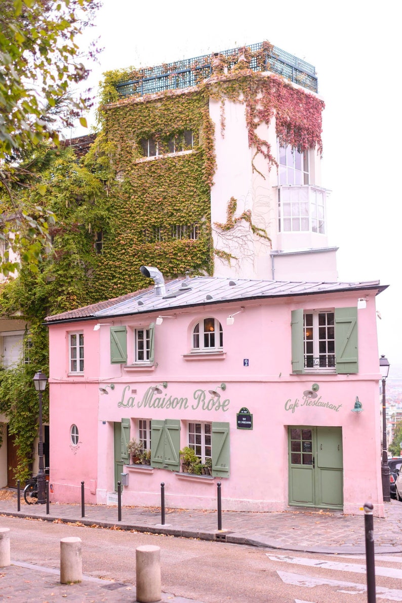 Paris Photography La Maison Rose in Autumn Architecture Etsy