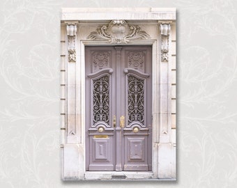 Paris Photo on Canvas, Pale Lavender Parisian Door, Architecture Photography, Travel Fine Art Photograph, French Home Decor, Large Wall Art