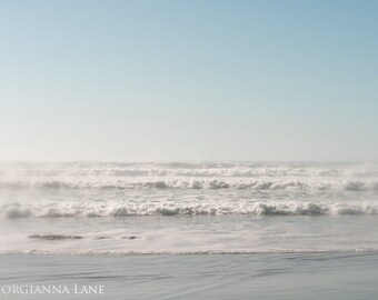 Ocean Photo - Cannon Beach, Oregon, Coastal, Waves, Sand, Summer, Travel Photograph, Home Decor, Wall Art