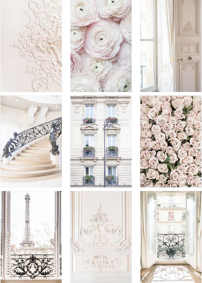 Paris Gallery Wall The Kristy Wicks Paris Collection, Elegant Pastel Gallery Wall, Large Wall Art, French Decor image 1