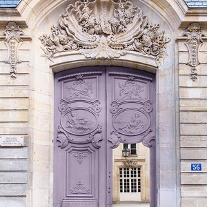 Paris Photography - Mauve Door, Architectural Photography, Travel, French Home Decor, Large Wall Art