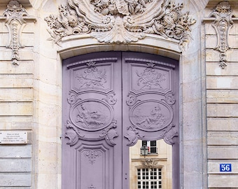 Paris Photography - Mauve Door, Architectural Photography, Travel, Français Home Decor, Large Wall Art