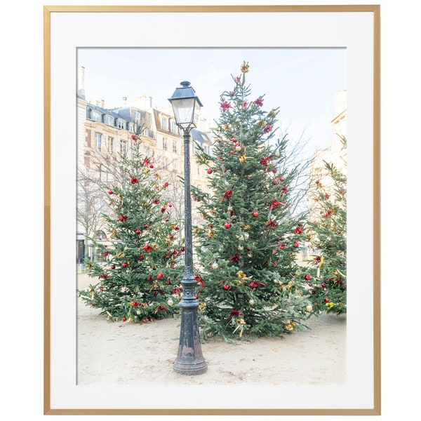 Paris Photography - Holiday in Place Dauphine, Christmas Decor, Large Wall Art, French Home Decor