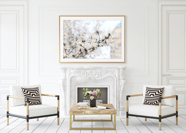 Paris Photography White Magnolias at Pont Neuf, Paris Art Print, Gallery Wall, Large Wall Art, French Home Decor image 3