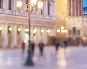 Venice Photography - Ghosts of Venice, Night in Piazza San Marco, Wall Decor, Italy Travel Photograph, Large Wall Art