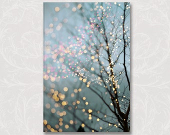 Photograph on Canvas, Fairy Lights, Fine Art Photo on Gallery Wrapped Canvas, Gallery Wall, Home Decor, Large Wall Art