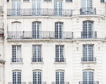 Paris Architecture Photograph - Apartments on Ile de la Cite, Travel Photography, Large Wall Art, Neutral French Home Decor, Fine Art Photo