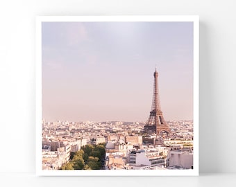 Paris Photography - Lavender Sunset at the Eiffel Tower, 5x5 Paris Fine Art Photograph, French Home Decor, Wall Art, Paris Gallery Wall