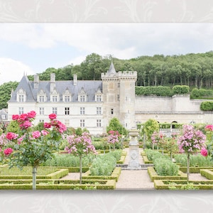 French Country Photograph on Canvas, Chateau de Villandry, French Home Decor, Europe Fine Art Travel Photograph, Large Wall Art