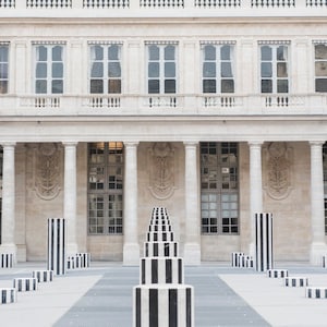 Paris Photography - Columns at the Palais Royal, Large Wall Art, Travel Photography, Neutral French Home Decor, Gallery Art, Architecture