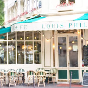 Paris Photography - Cafe Louis Philippe, French Home Decor, Travel Fine Art Photograph, Large Wall Art