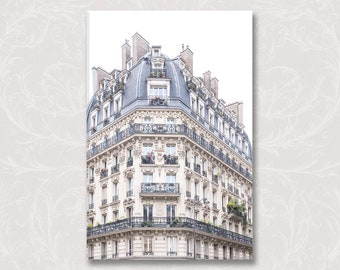 Paris Photo on Canvas, Apartments on Rue du Rennes, Paris Wall Art Print, Large Wall Art, Neutral French Home Decor, Gallery Wall