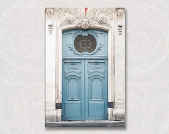 Paris Blue Door Photograph on Canvas, Porte Bleue Gallery Wrapped Canvas, Large Wall Art, French Home Decor