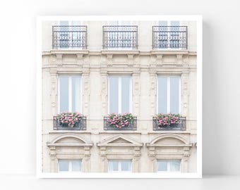 Paris Photography - A Trio of Flower Boxes, Paris, 5x5 Paris Fine Art Photograph, French Home Decor, Wall Art, Gallery Wall