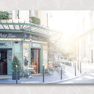 Paris Photograph on Canvas, Morning at Le Petit Zinc, Home Decor, Paris Wall Art, Travel Fine Art Photograph, Kitchen Art, Large Wall Art